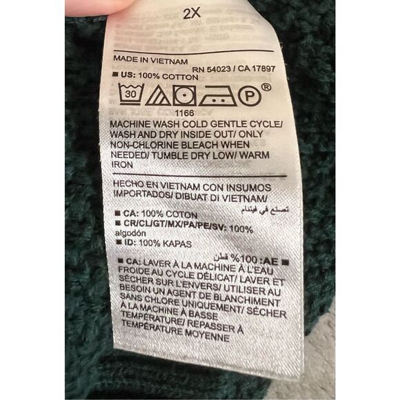 Old Navy 100% Cotton Dark Green Knit Sweater 2X - Picture 7 of 8
